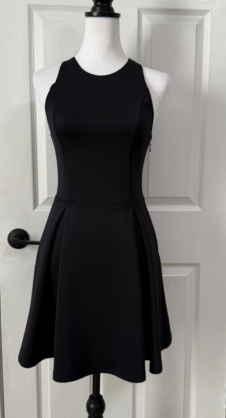 Abercrombie & Fitch Women's Black Pleated Cut Out Back Dress Size Small